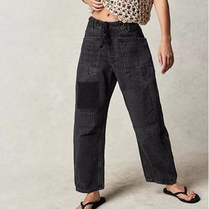 We The Free Black Women's Jeans Moxie Barrel pull-on Free People jeans